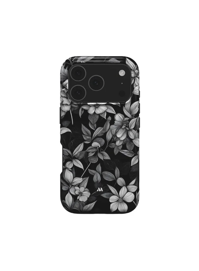 موبكوس جراب Mobcos المميز بتصميم زهور سكتش لهاتف iPhone 17 Pro Max، متوافق مع غطاء صلب مزدوج الطبقات مع حماية من السيليكون - غطاء مقاوم للخدوش والصدمات
