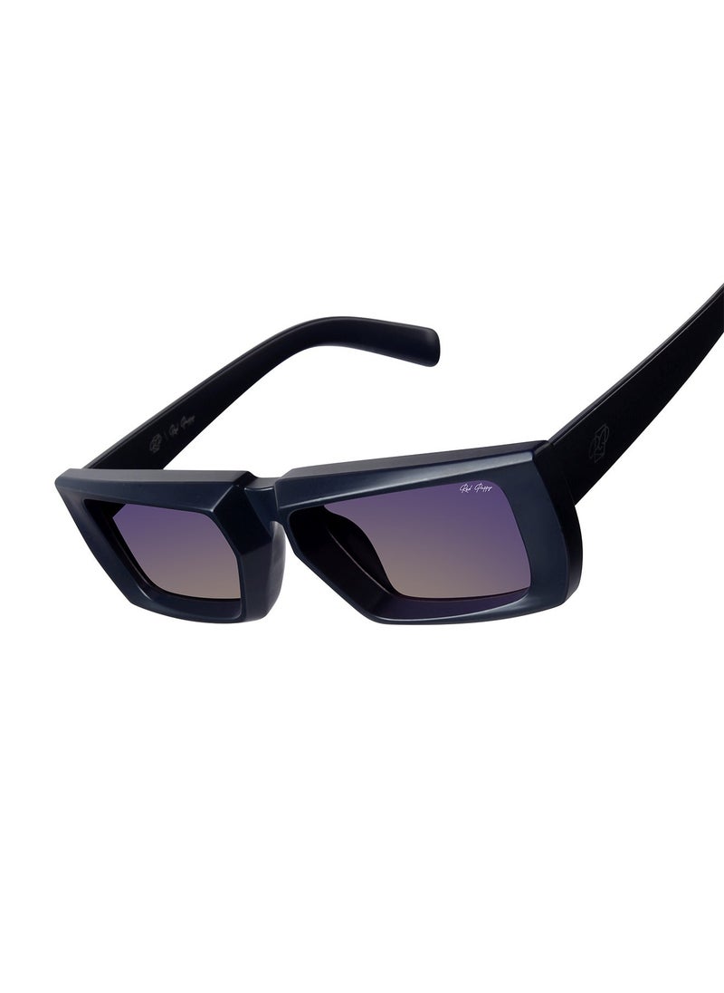 Woggles - Red Pappy Lune Blue Rectangle Sunglasses - Image 1