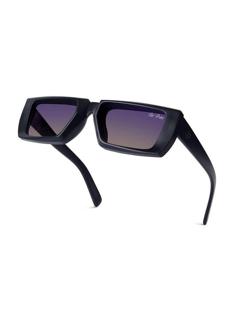 Woggles - Red Pappy Lune Blue Rectangle Sunglasses - Image 1