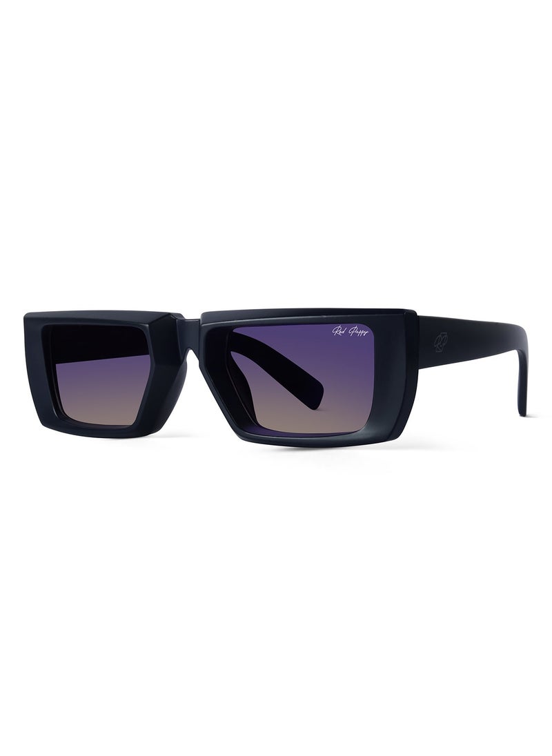 Woggles - Red Pappy Lune Blue Rectangle Sunglasses - Image 1