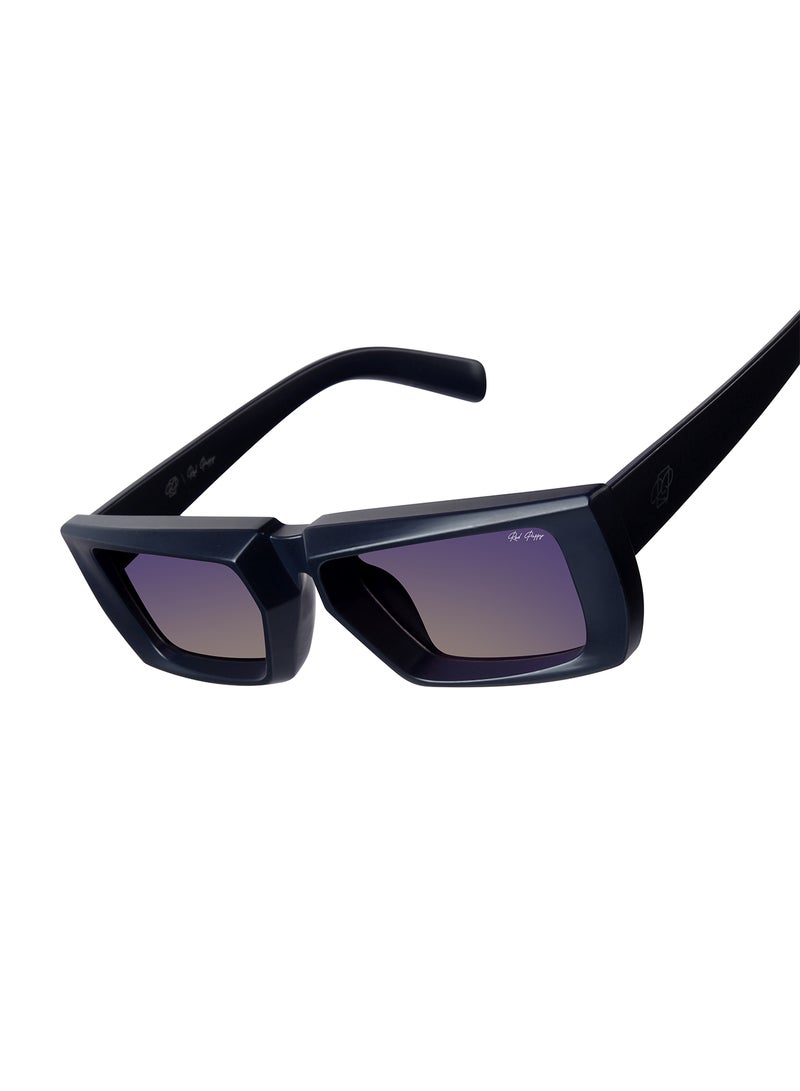 Woggles Red Pappy Lune Blue Rectangle Sunglasses  - Image 2