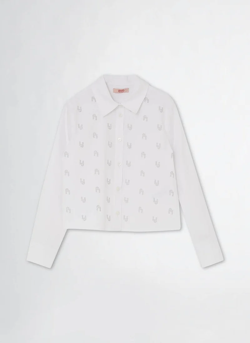 ليو جو Rhinestone Shirt