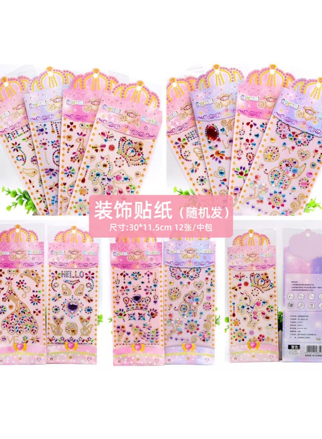 HELPS New Cartoon Diamond Stickers Children's Diamond Three-dimensional Painting Color Journal Stickers Student Reward Material Paper - Image 1