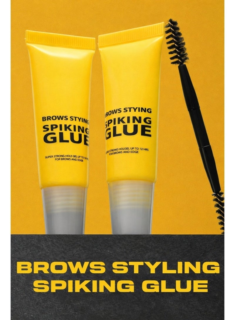 Professional Brows Styling Spiking Glue, Super Strong Hold Eyebrow Gel Up to 12 Hours, Water Resistant Brow and Edge Styling Glue with Double-Ended Brush - Image 2