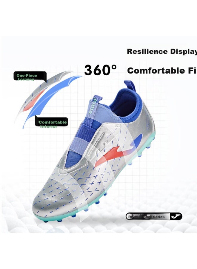 Joma Kids Soccer Shoes Mg Short Studs Turf Anti-slip Wear-resistant Professional Match Football Training Shoes Metal Silver Size 38 - Image 3