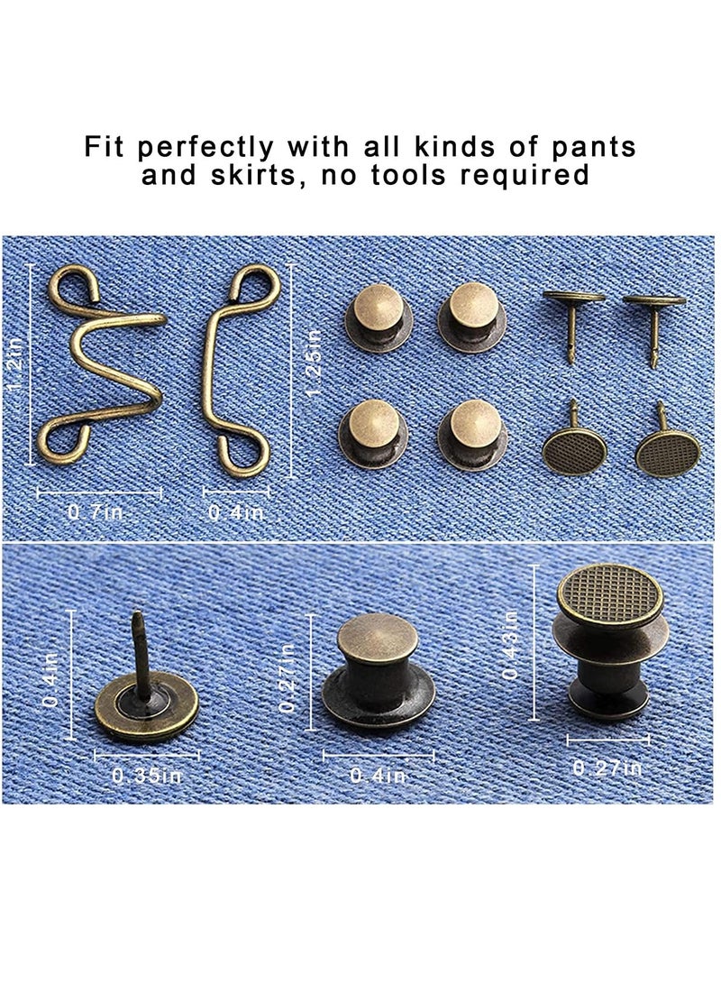 Excefore Waist Buckles, Upgraded Adjustable Nail-Free Waist Buckles, Premium 4 Sets Adjustable Waist Buckle Extender Set Jeans Extender Waist Extender Button - Image 5