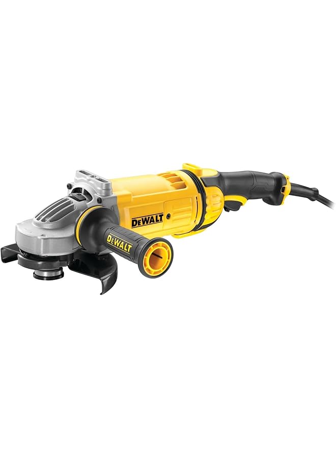DEWALT 180Mm 2400W Large Angle Grinder With Lock On Switch Yellow Black Dwe4557 B53 Year Warrnty - Image 1