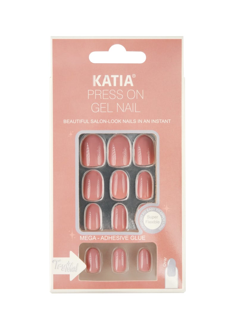 كاتيا اظافر اوفال بالصق ذاتي لون نود لامع - 25