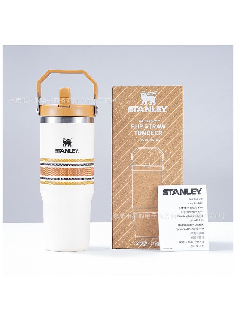 Stanley Stainless steel vacuum insulated cup with lid and straw for water, iced tea or coffee, smoothies, etc 30 oz