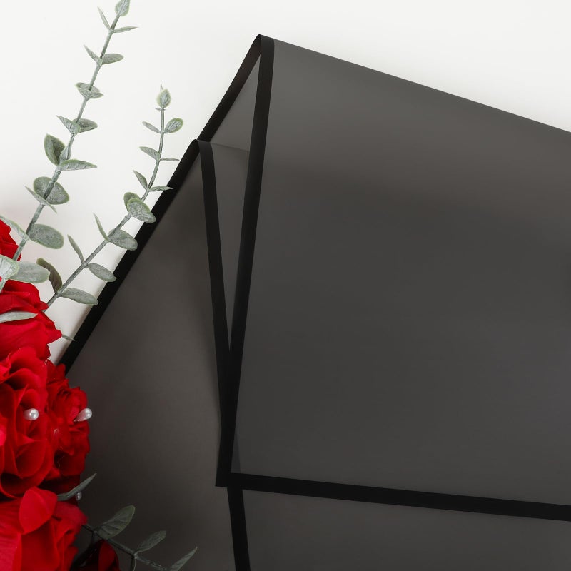FUHITIM 20 Sheets Flower Wrapping Paper - Waterproof Black Floral Wrapping Paper for DIY Crafts, Florist Supplies Packaging for Wedding Valentine's Day Birthday Gift - Image 4