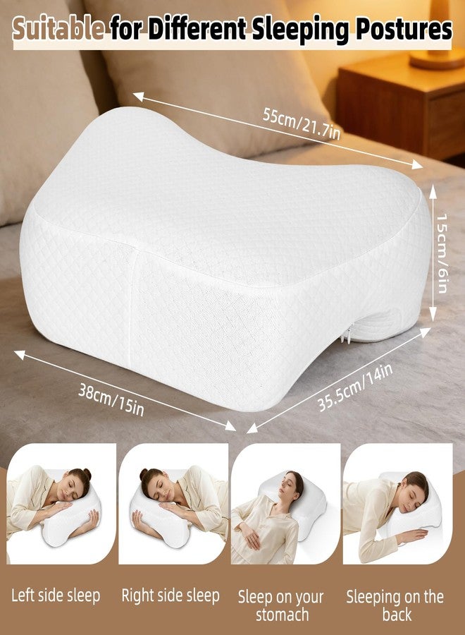 MONST Side Sleeper Pillow with Arm Hole - Memory Foam Pillow for Shoulder Pain Relief, Fits Side, Back & Stomach Sleepers, Pressure-Free Comfort, Ergonomic Multi-Angle Support, White - Image 3