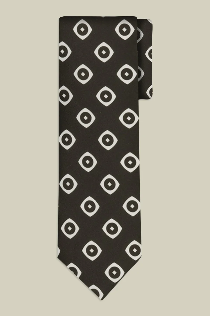 Doppelganger Men's macro patterned tie - Military