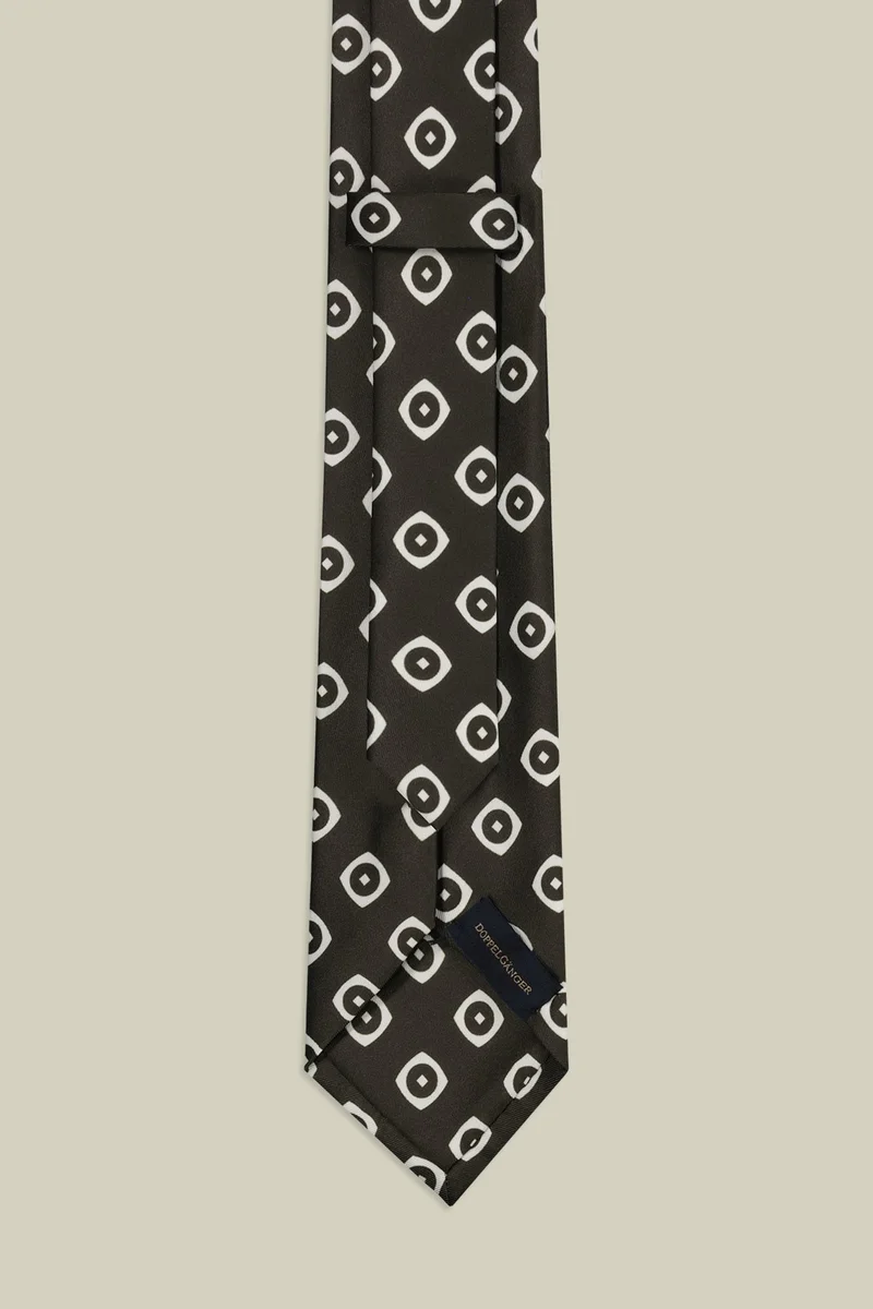 Doppelganger Green Men's macro patterned tie - Military for Men | Best Price UAE
