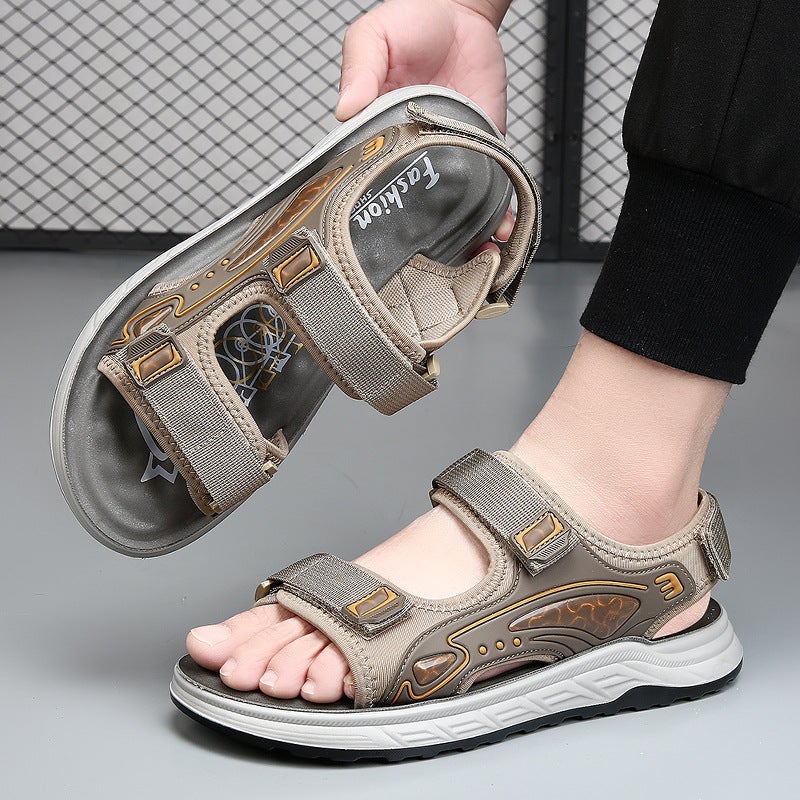 Sandals Men'S Trendy 2025 Summer Outdoor Sports Beach Shoes Boys Casual Driving Soft Sole Anti-Slip Men'S Sandals - Image 2