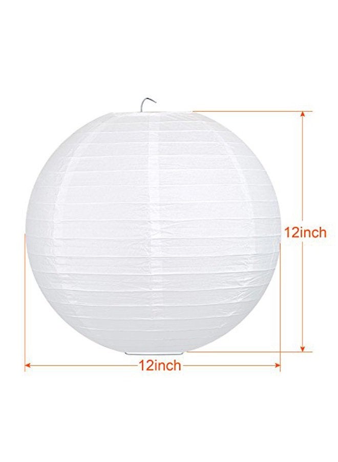 LIHAO 12 Inch White Round Paper Lanterns (10 Pack) - Image 2