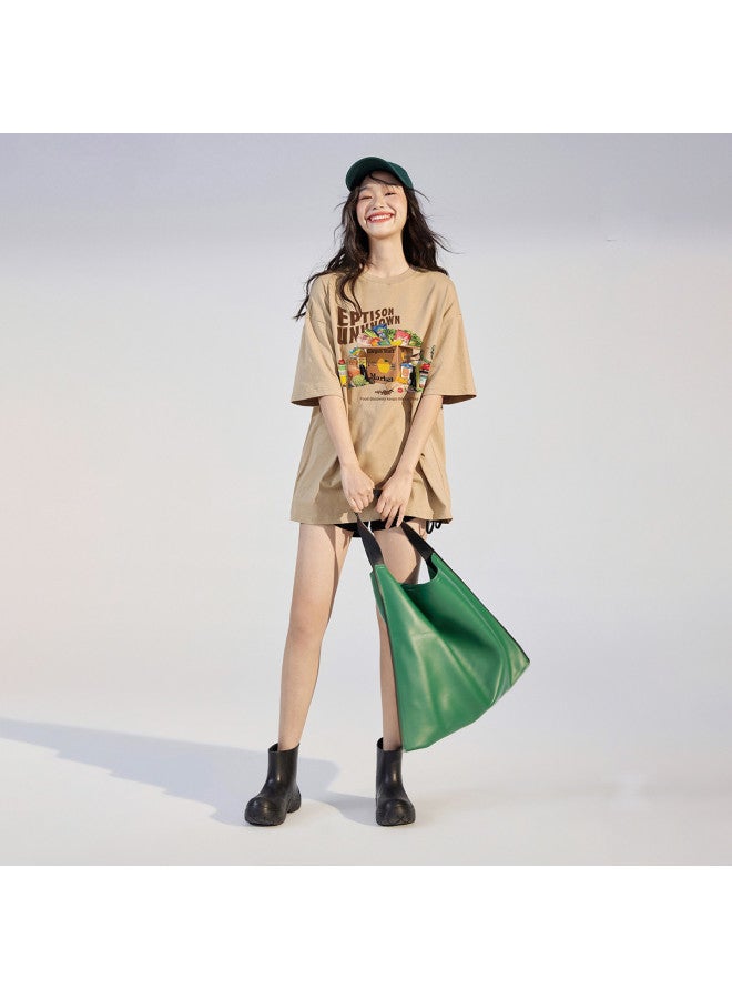 EPTISON Women's T-shirt Summer Fun Print Lettering Pure Cotton Breathable Loose Casual Short Sleeve Top - Image 4