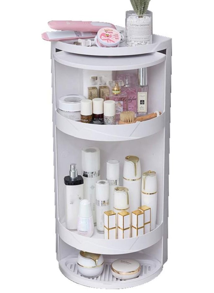 DubaiGallery New Creative Bathroom Storage Rack Plastic Rotary Toilet Non-Perforated Triangle Storage Rack Wall-Mounted Toilet Sorting Rack  - Image 3