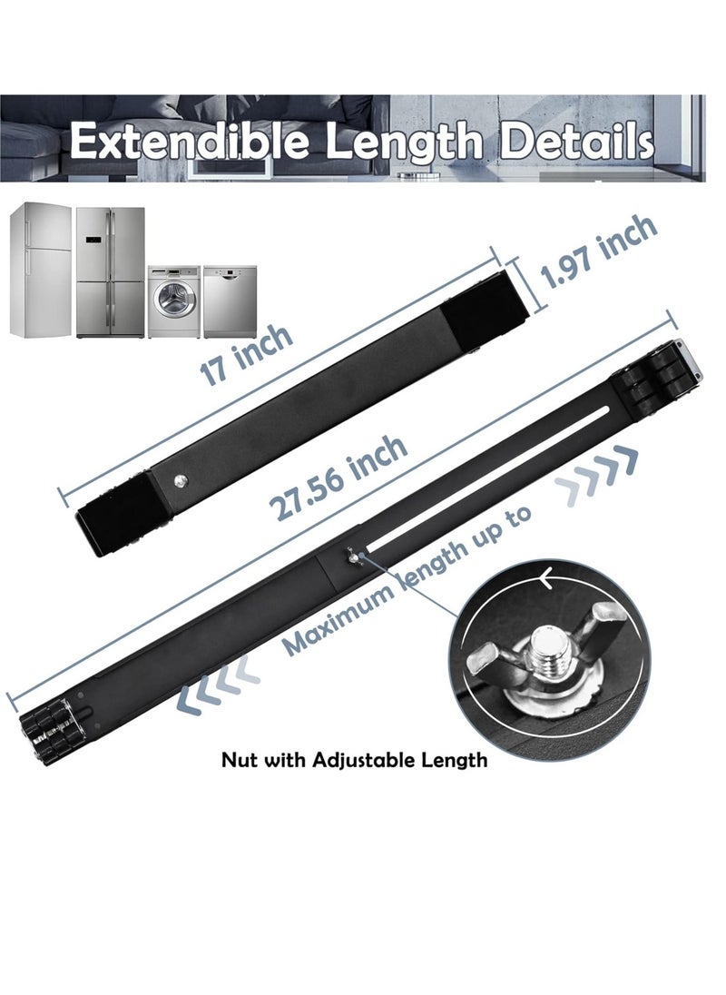 JAJEEK "Universal Extendable Furniture Appliance Rollers with 24 Rollers & Brakes – Heavy-Duty Mover Tools for Washing Machines, Refrigerators, Dryers, 600 lb Capacity, Strong Base, Bearing Support"  - Image 3