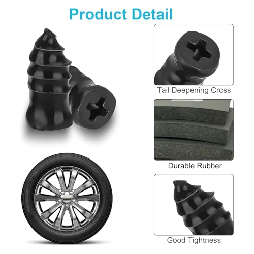Linkstyle 60PCS Tire Plug Kit Tire Repair Rubber Nails Vacuum Tyre Repair Screws Fast Repair Kit with a Box Screwdriver for Car Motorcycle Truck ATV Tire Puncture Repair - Image 5