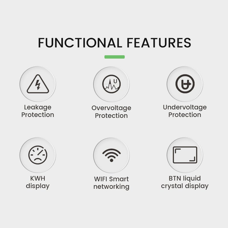 tongou Tuya WiFi Intelligent Energy Meter with Metering Voltage Power Electricity Monitoring Leakage Protector 63A AC85-300V with LCD Display Support APP Remote Control Compatible with Google - Image 2