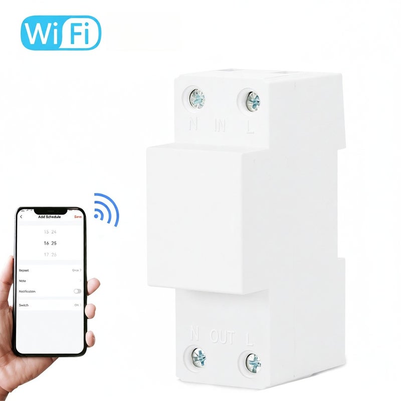 tongou Tuya WiFi Intelligent Energy Meter with Metering Voltage Power Electricity Monitoring Leakage Protector 63A AC85-300V with LCD Display Support APP Remote Control Compatible with Google - Image 1