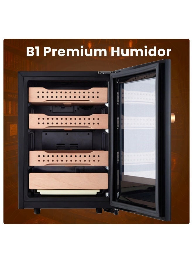 Hemingway B1 350‑Ct Electric Cigar Humidor | Spanish‑Cedar, Touch Control, App + Fingerprint Lock - Image 4