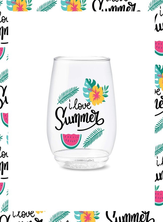 TOSSWARE POP 14oz Vino Summer Sips 1 Series, SET OF 6, Premium Quality, Recyclable, Unbreakable & Crystal Clear Plastic Wine Glasses - Image 3