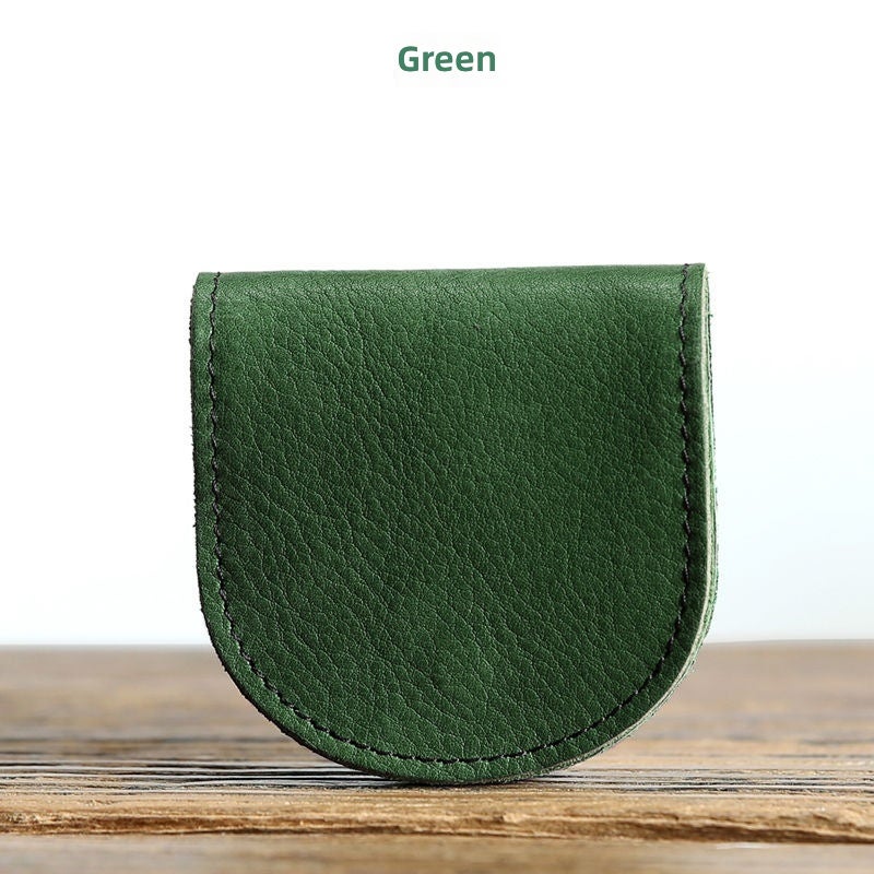 Vintage Mini Handmade Genuine Leather Coin Purse Unisex Ultra Lightweight Head Layer Cowhide Wallet for Coins and Bills - Image 1