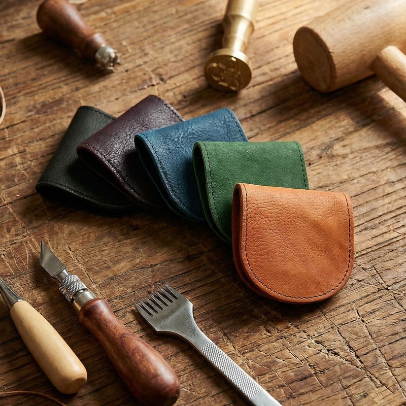Vintage Mini Handmade Genuine Leather Coin Purse Unisex Ultra Lightweight Head Layer Cowhide Wallet for Coins and Bills - Image 2