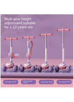 Arabest 3 in 1 Kick Scooter with Adjustable Height Handlebars, Foldable Design, Removable Seat, 3 LED Music Light Up Wheels and Anti-Slip Deck,for Boys and Girls Aged 3-12  - Image 2