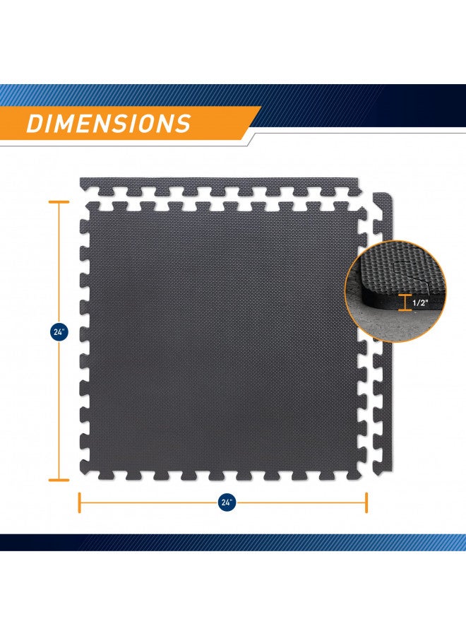 Marcy Interlocking Waterproof Flooring Mat for Exercise Equipment & Accessories MAT-20,Black - Image 2
