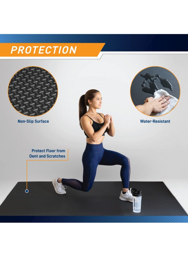 Marcy Interlocking Waterproof Flooring Mat for Exercise Equipment & Accessories MAT-20,Black - Image 3