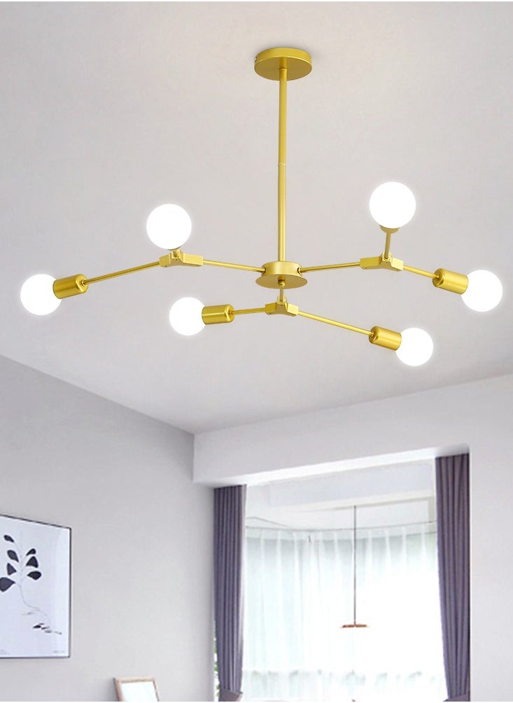 Goeco LED Chandelier E27 6 Lights with Adjustable Light Arms  - Image 2