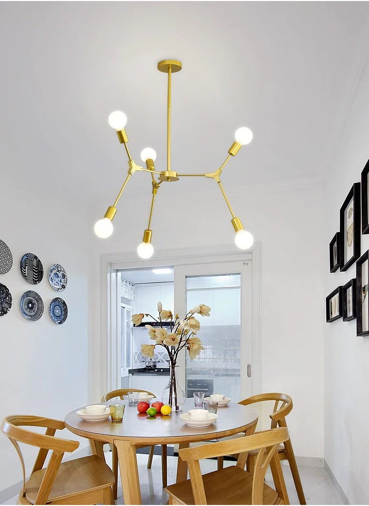 Goeco LED Chandelier E27 6 Lights with Adjustable Light Arms  - Image 5