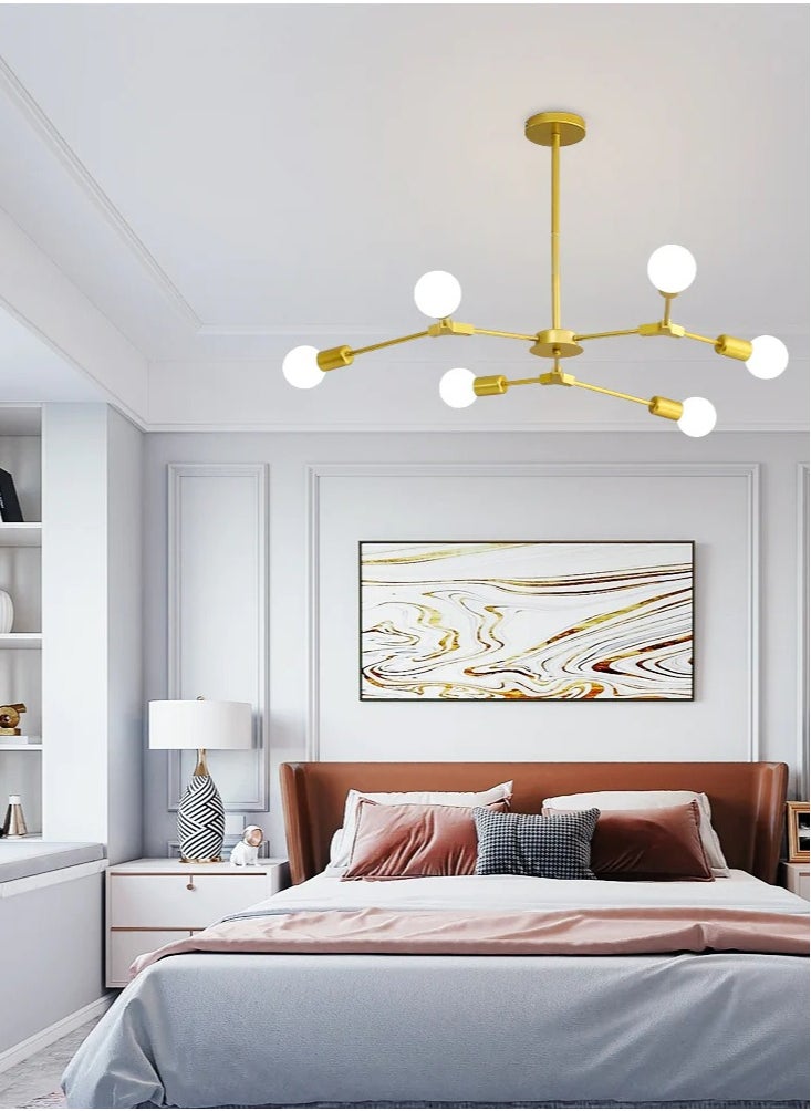 Goeco LED Chandelier E27 6 Lights with Adjustable Light Arms  - Image 4