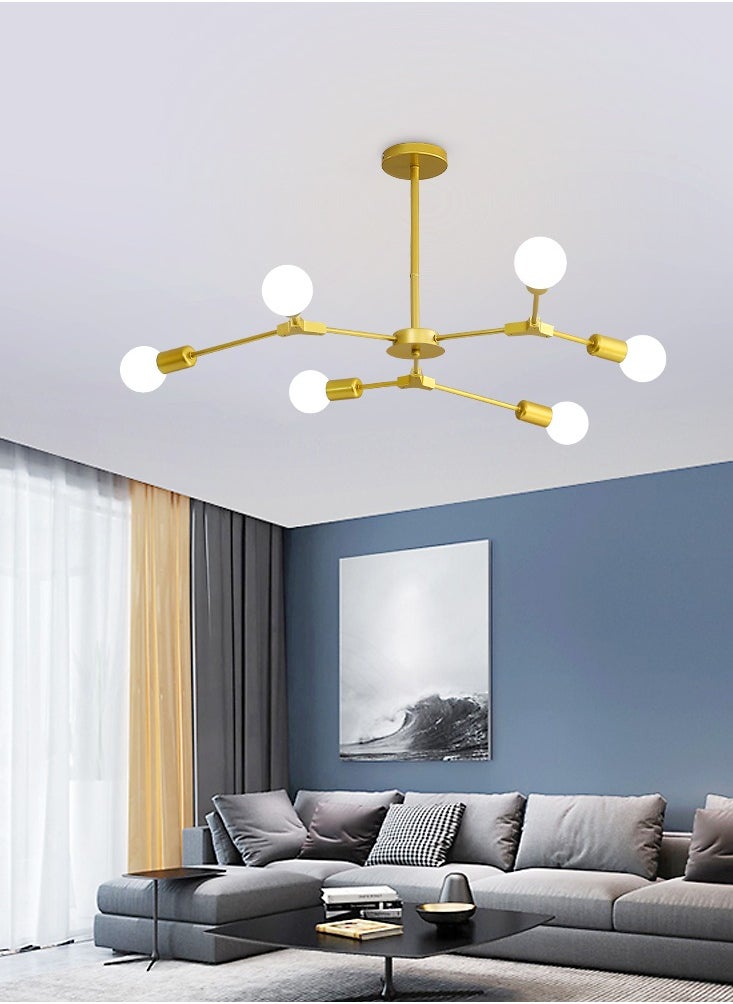 Goeco LED Chandelier E27 6 Lights with Adjustable Light Arms  - Image 3