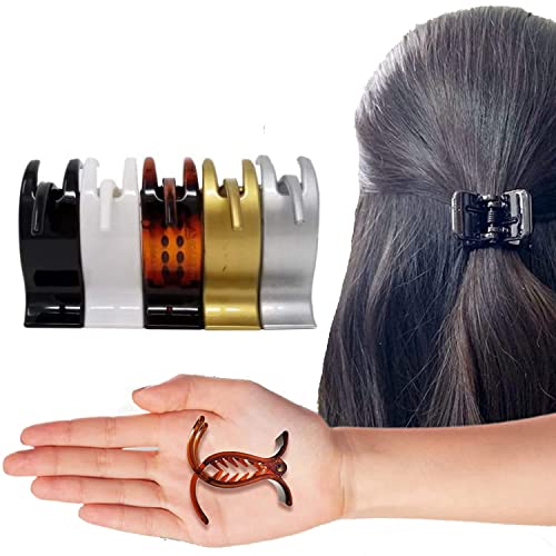 BIRDWARE hair Clips For Women Claw Clips Butterfly Clips, Fancy Korean Clutch Stylish hair Clip Women Medium hair clutcher (Pack of 5,Multicolour hair Claw) - Image 1