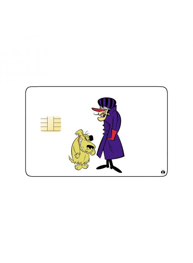 PRINTED BANK CARD STICKER Animation Muttley And Dick Dastardly From Wacky Races By Cbs