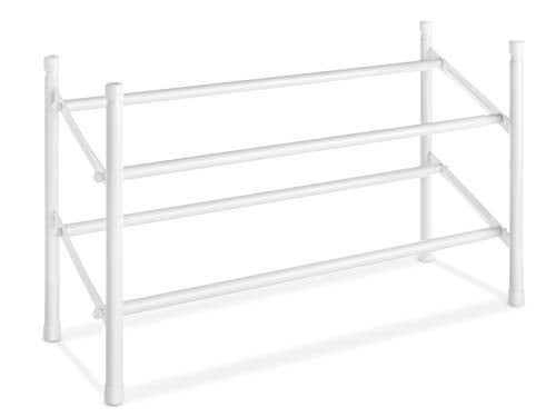 Whitmor 2-Tier Expandable and Stackable Shoe Rack, White - Image 1