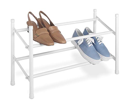 Whitmor 2-Tier Expandable and Stackable Shoe Rack, White - Image 3