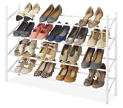 Whitmor 2-Tier Expandable and Stackable Shoe Rack, White - Image 5