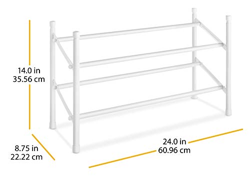 Whitmor 2-Tier Expandable and Stackable Shoe Rack, White - Image 4