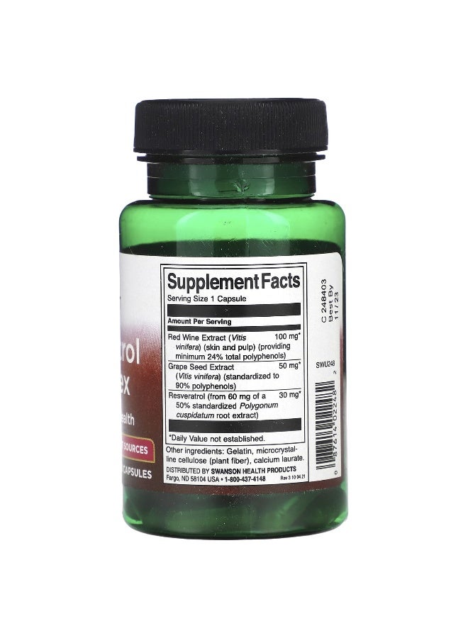 Swanson, Resveratrol Complex, 180 mg, 60 Capsules - Image 2