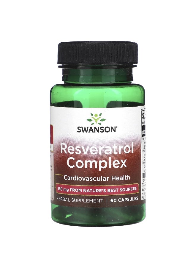 Swanson, Resveratrol Complex, 180 mg, 60 Capsules - Image 1