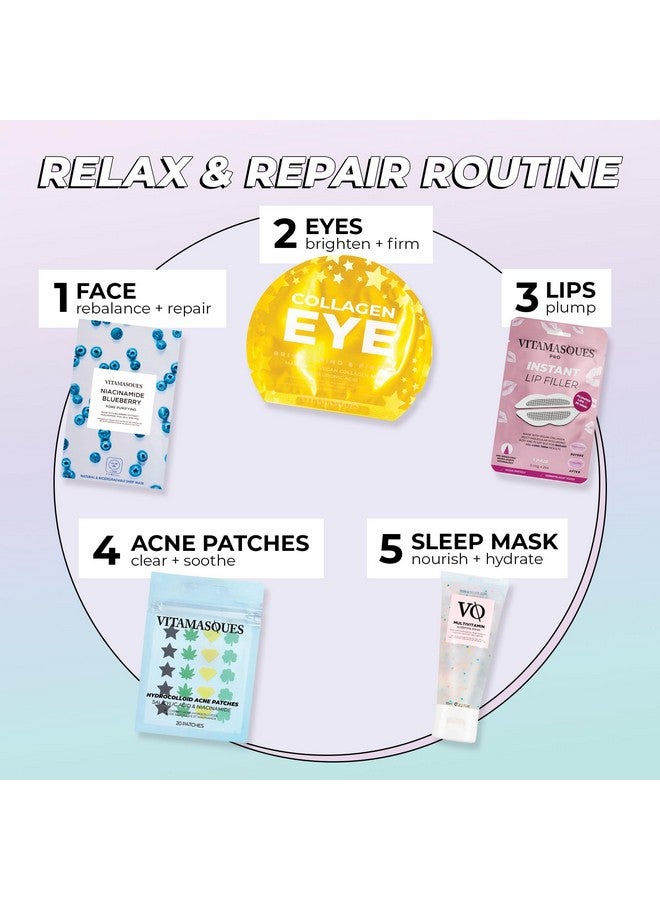 Vitamasques Under Eye Patches 3-Pack - Firming & Brightening - Anti Aging Collagen Skin Care Reduce Fine Lines, Puffiness, Wrinkles & Dark Circles - Hyaluronic Acid - Vegan & Cruelty-Free - Image 2