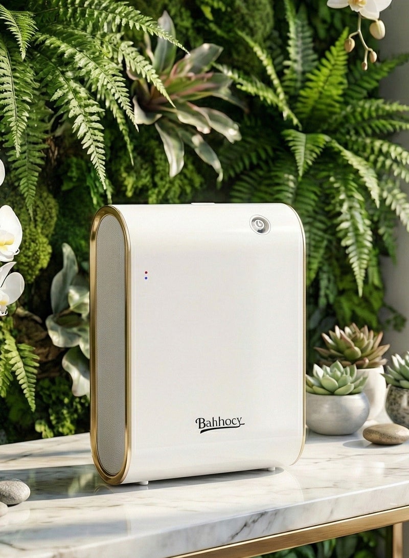 Bakhory Smart Aroma Diffuser Machine, 350ml, Golden White | Dual Fluid Technology, Turbo Fan, Wi-Fi & Bluetooth Control, Quiet Operation, High Mist Output | Ideal for Home, Office & Hotel Use - Image 1
