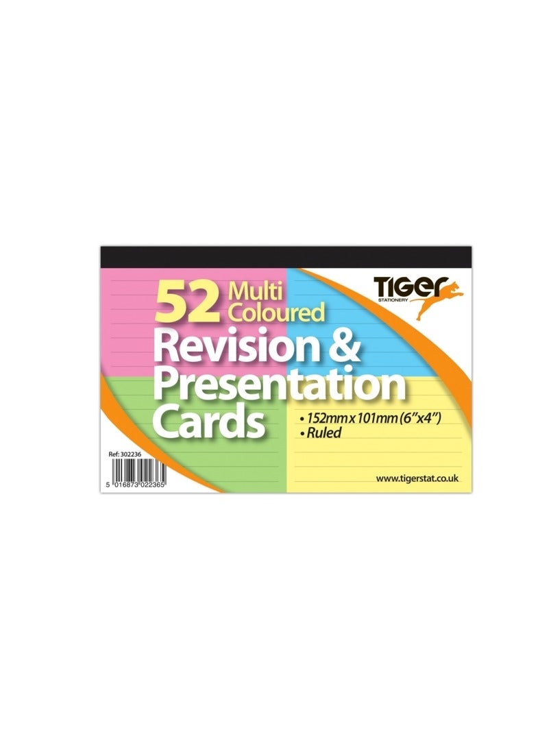 TIGER REVISION CARD RULED COLORED 6X4" 52 SHEETS - Image 2