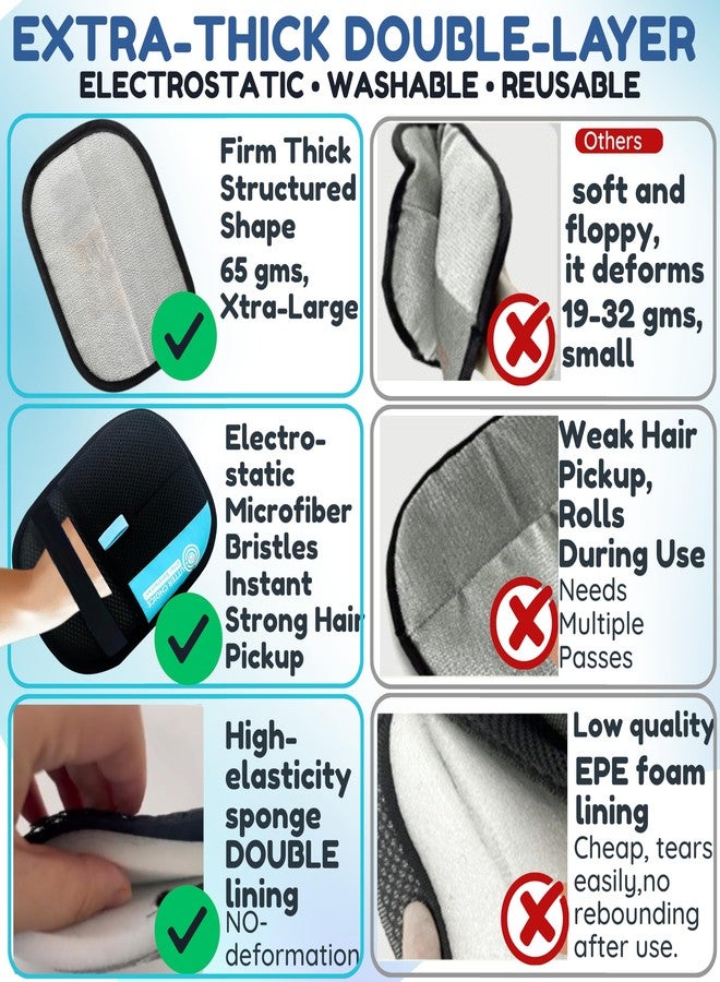 UTTER CHOICE Magic Brush Pet Hair Removal Glove for Dogs & Cats – Upgraded 2025 Reusable Dog Hair Remover Electrostatic Grooming Mitt | Magic Pet Hair Remover Glove for Clothing, Couch - Image 2