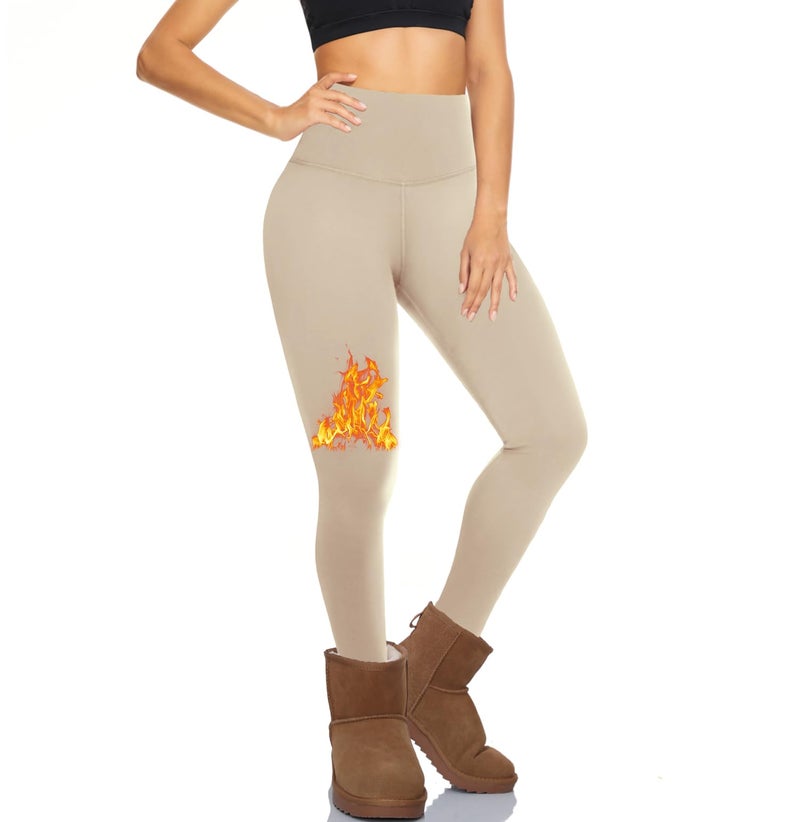 Hi Clasmix Fleece Lined Leggings for Women - High Waisted Winter Yoga Pants, Warm Thermal Running Workout Tights - Image 1