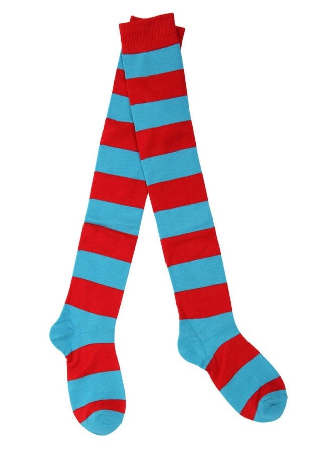 elope Thing 1 & Thing 2 Striped Knee Highs, Redblue, One size - Image 4